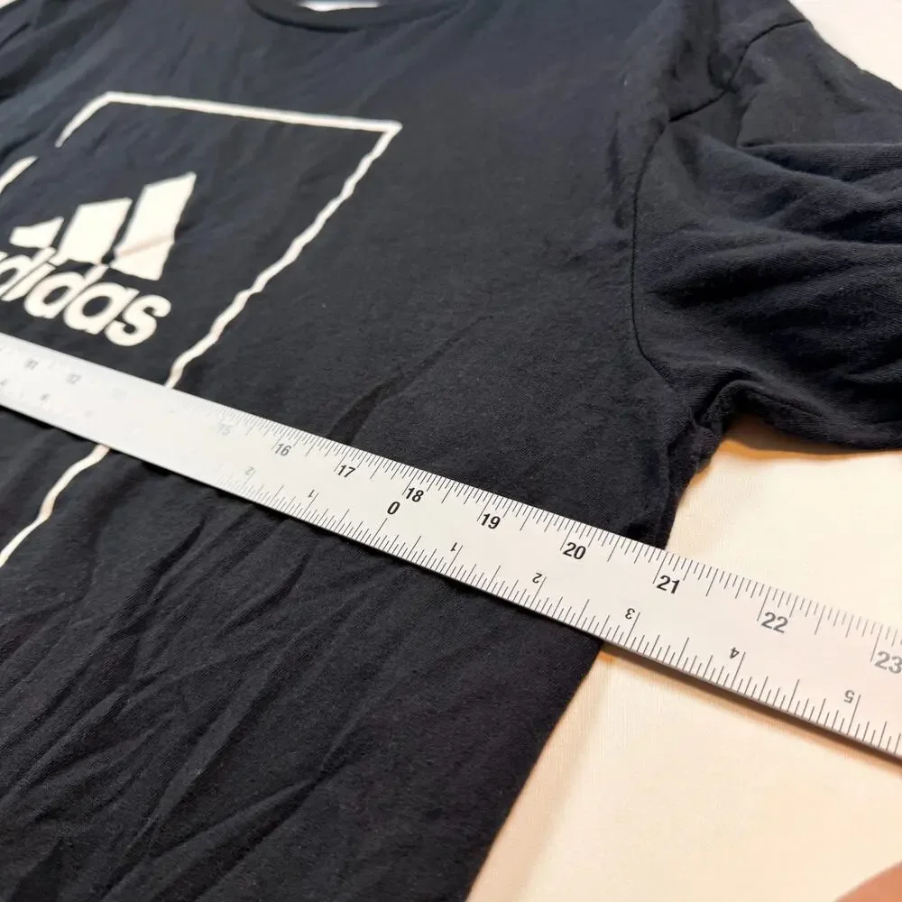 Adidas The Go To Tee Black Box Logo Graphic T Shirt Mens Black Size Large